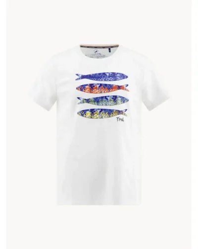 A Fish Named Fred 33.401 - T-shirt Fish Print, Off-White