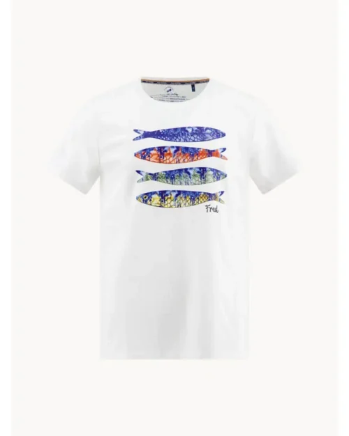 33.401 - A Fish Named Fred T-shirt Fish Print Off-White