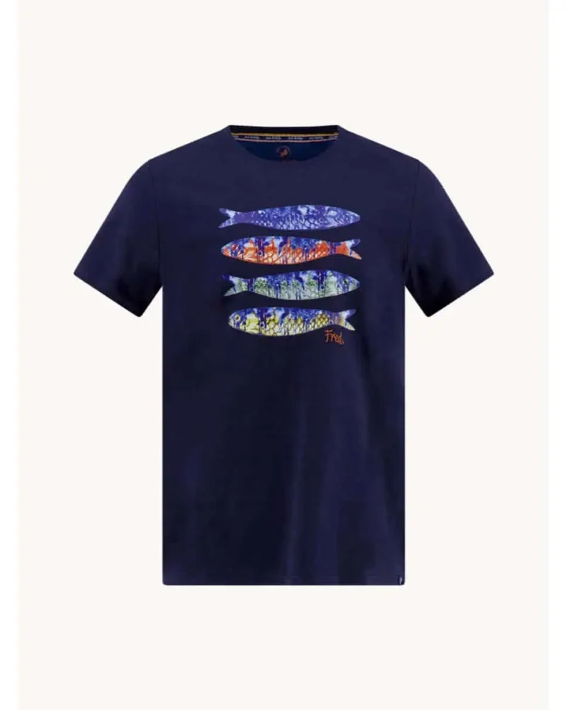 A Fish Named Fred 33.401 - T-shirt Fish Print, Navy - Image 2
