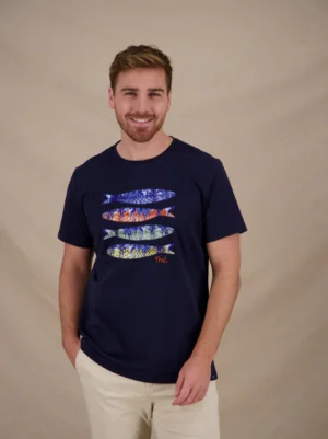 A Fish Named Fred 33.401 - T-shirt Fish Print, Navy