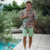 A Fish Named Fred 33.061 - Linen blend Tropical Sketch Shirt - Image 2
