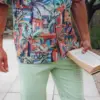 A Fish Named Fred 33.061 - Linen blend Tropical Sketch Shirt - Image 4