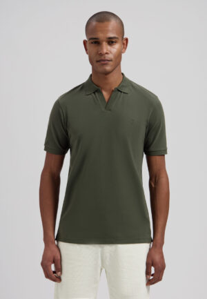 Dstrezzed 240022 Organic Cotton V-Neck Polo Dark Army