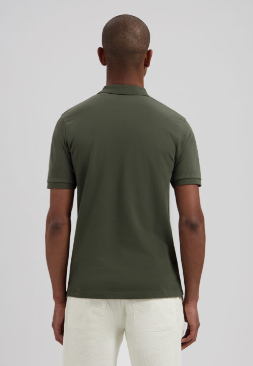 Dstrezzed 240022 Organic Cotton V-Neck Polo Dark Army - Image 3