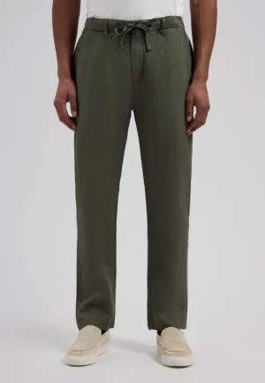 Dstrezzed 501822: 100% Crispy Linen Pants  Dark Army
