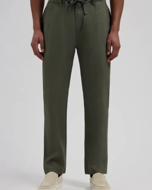 Dstrezzed 100% Crispy Linen Pants 501822 Dark Army