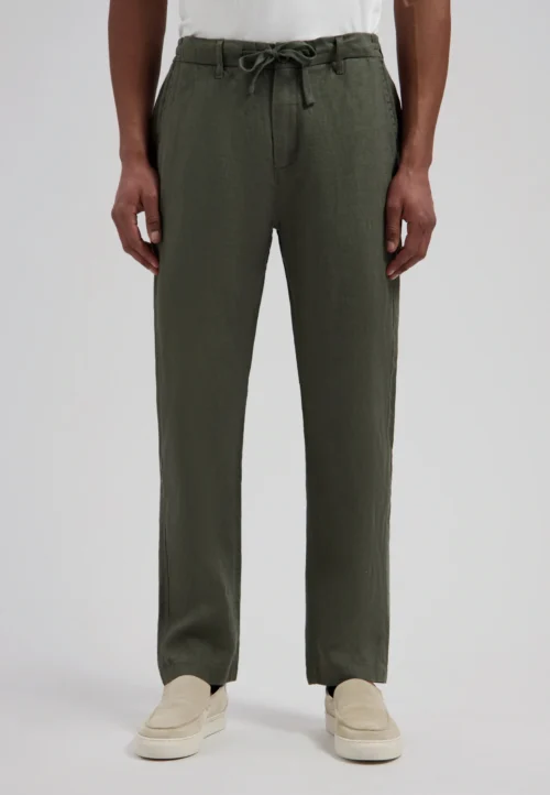 Dstrezzed 501822: 100% Crispy Linen Pants Dark Army