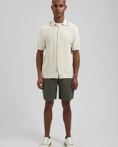 Alternative view of Dstrezzed 100% Crispy Linen Shorts 515558, Dark army