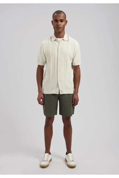 Alternative view of Dstrezzed 100% Crispy Linen Shorts 515558, Dark army