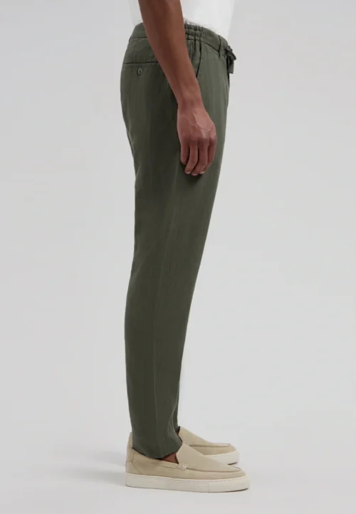 Dstrezzed 501822: 100% Crispy Linen Pants Dark Army image3
