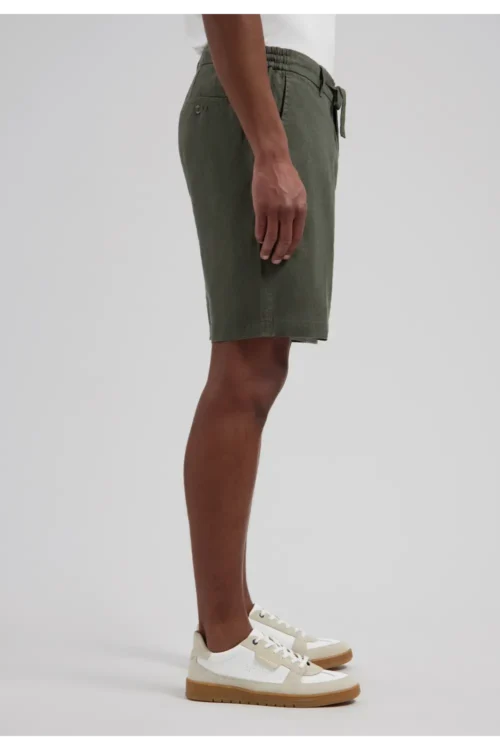 Dstrezzed 100% Crispy Linen Shorts 515558, Dark army - Image 5