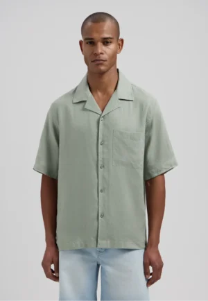 Dstrezzed 311480- 100% Linen Shirt, Green Shadow