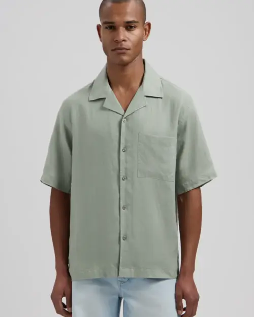 Dstrezzed 100% Linen Shirt 311480 Green Shadow