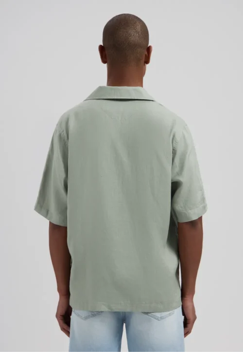 Dstrezzed 311480- 100% Linen Shirt, Green Shadow - Image 3
