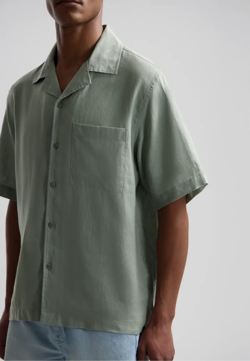 Dstrezzed 311480- 100% Linen Shirt, Green Shadow - Image 4