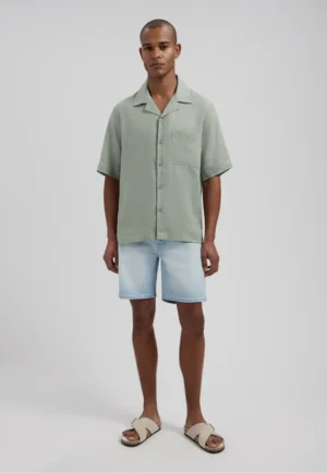 Alternative view of Dstrezzed 311480- 100% Linen Shirt, Green Shadow