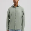 Dstrezzed 303710- The Jagger Shirt 100% Linen, Green Shadow