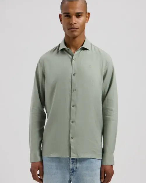 Dstrezzed Jagger Shirt 100% Linen 303710 Green Shadow