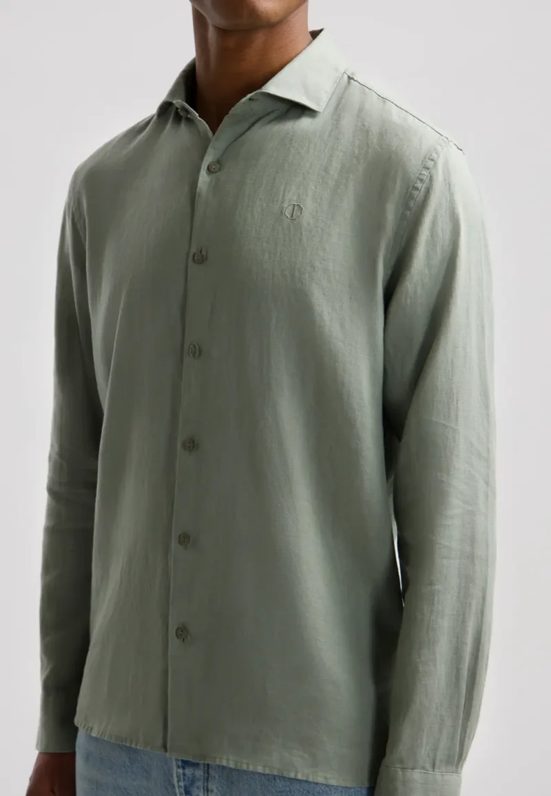 Dstrezzed 303710- The Jagger Shirt 100% Linen, Green Shadow - Image 4