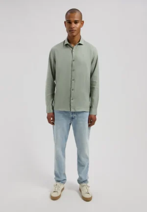 Alternative view of Dstrezzed 303710- The Jagger Shirt 100% Linen, Green Shadow