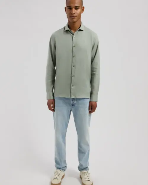 Alternative view of Dstrezzed Jagger Shirt 100% Linen 303710 Green Shadow