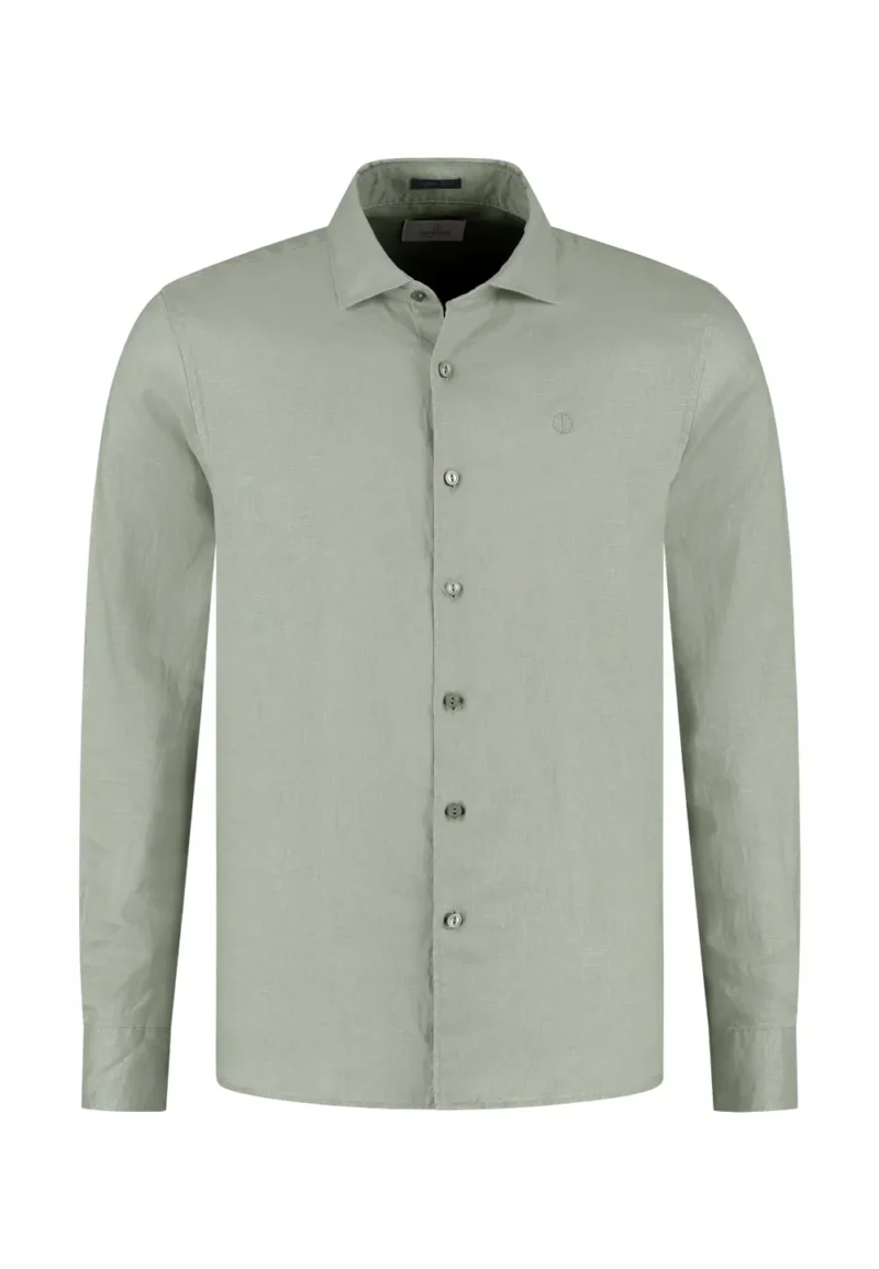 Dstrezzed 303710- The Jagger Shirt 100% Linen, Green Shadow - Image 5