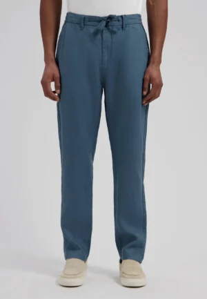 Dstrezzed 501822 100% Crispy Linen Pants- Blue Fusion