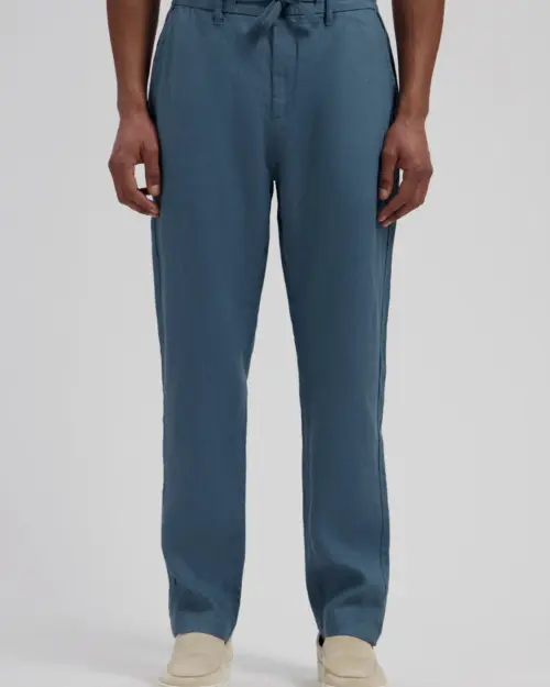 Dstrezzed 100% Crispy Linen Pants 501822 Blue Fusion