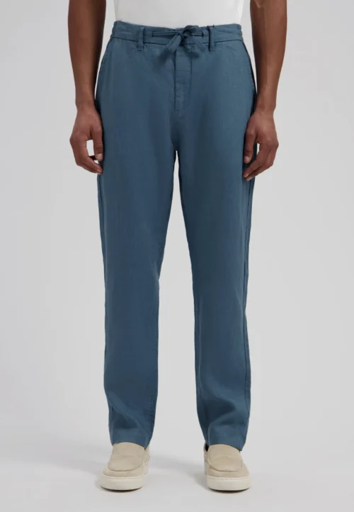 Dstrezzed 501822 100% Crispy Linen Pants- Blue Fusion