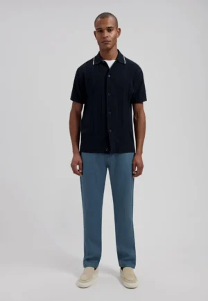 Alternative view of Dstrezzed 501822 100% Crispy Linen Pants- Blue Fusion