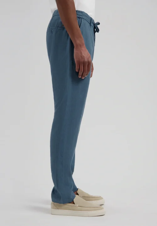 Dstrezzed 501822 100% Crispy Linen Pants- Blue Fusion image3