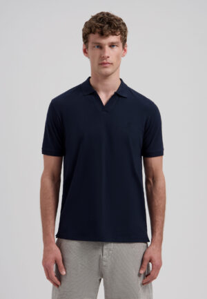 Dstrezzed 240022 Organic Cotton V-Neck Polo Dark Navy
