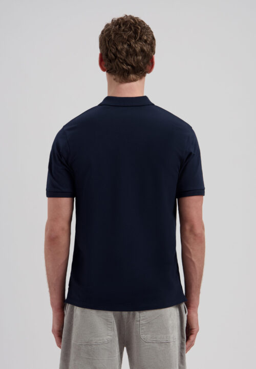 Dstrezzed 240022 Organic Cotton V-Neck Polo Dark Navy - Image 3