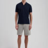 Dstrezzed Organic Cotton V-Neck Polo 240022 Dark Navy - Image 2