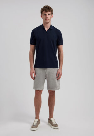 Alternative view of Dstrezzed 240022 Organic Cotton V-Neck Polo Dark Navy