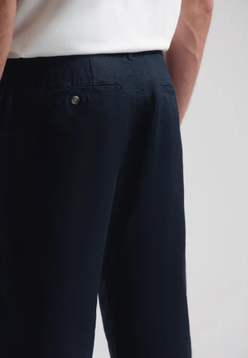 Dstrezzed 501822 : 100% Crispy Linen Pants Dark Navy - Image 3