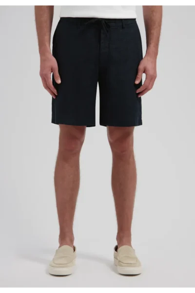 Dstrezzed 100% Linen Shorts, Dark Navy
