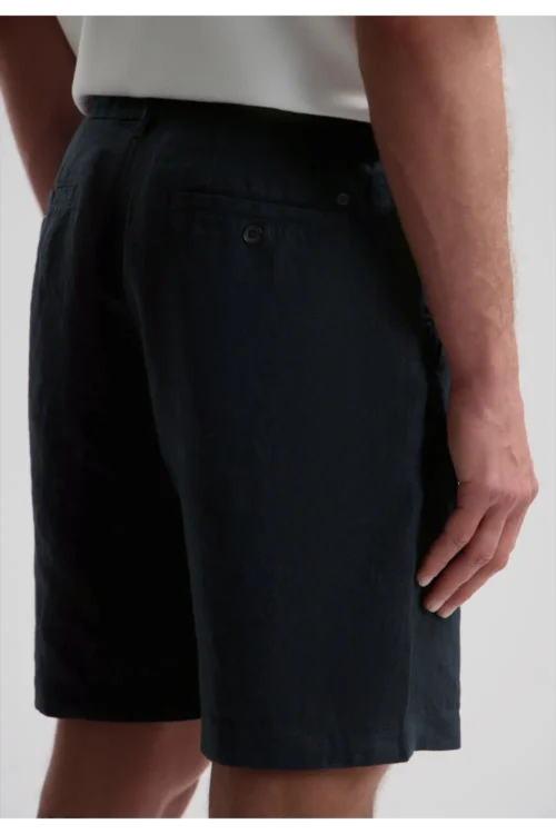 Dstrezzed 515558, 100% Crispy Linen Shorts Dark Navy - Image 4