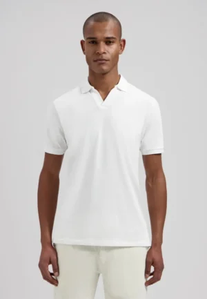 Dstrezzed 240022 Organic Cotton V-Neck Polo White