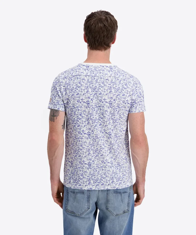 Timezone  Printede T-shirt, White Stamp - Image 4