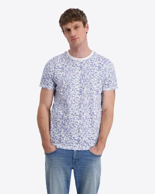 Timezone  Printede T-shirt 20332.6111-32 White Stamp