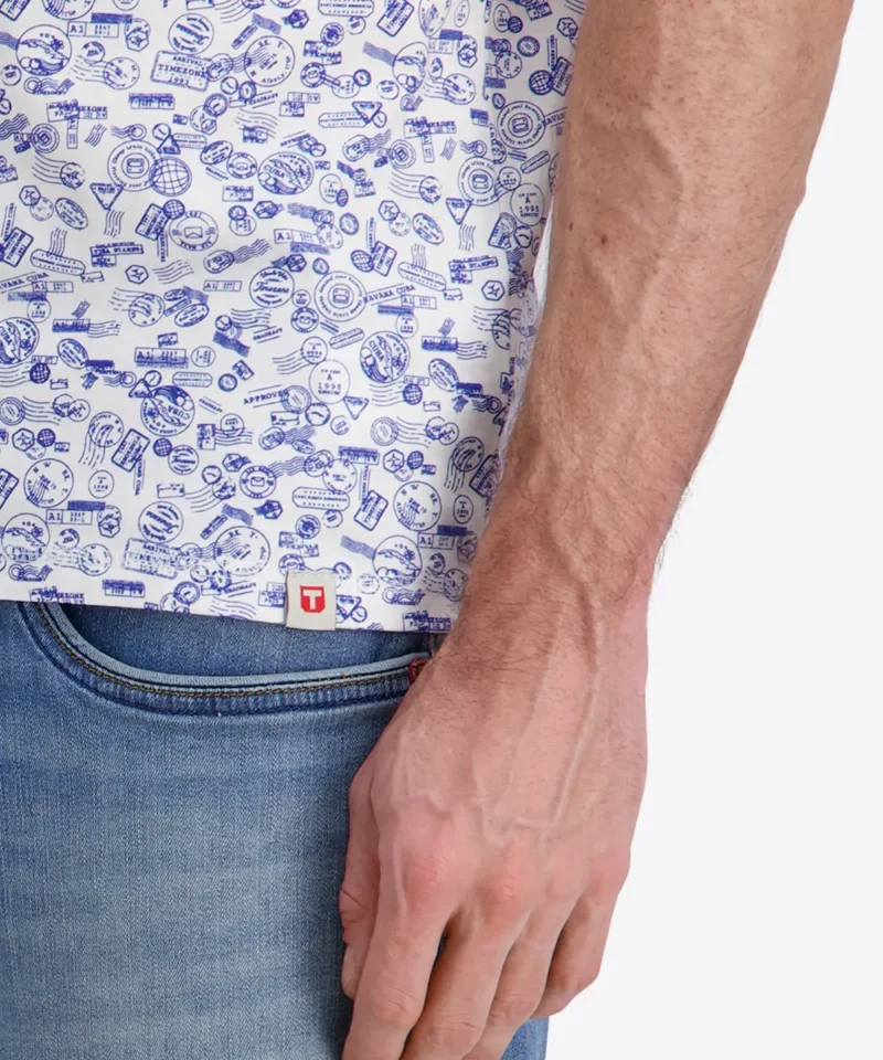 Timezone  Printede T-shirt, White Stamp - Image 6