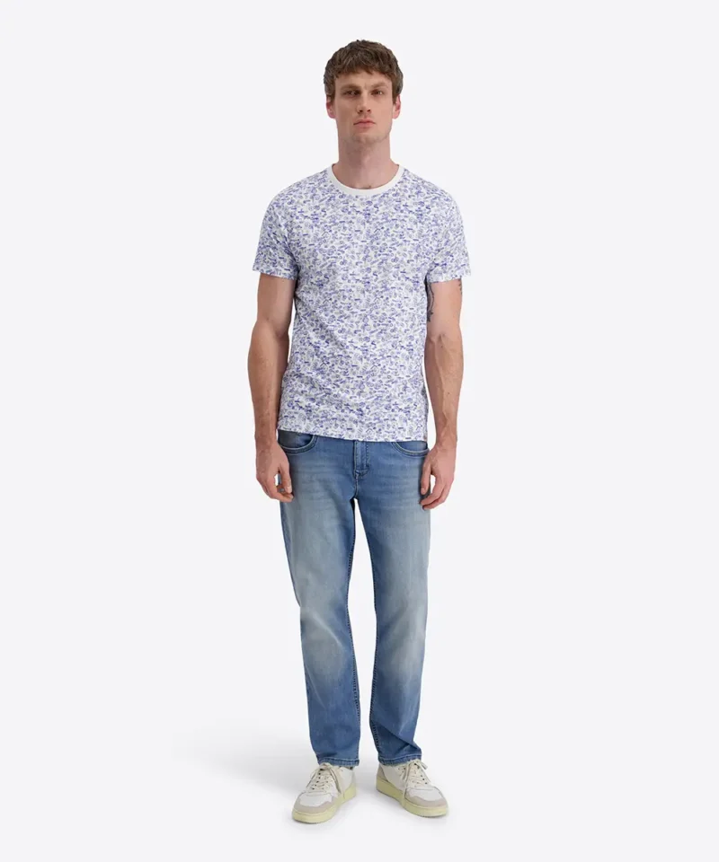 Timezone  Printede T-shirt, White Stamp - Image 2