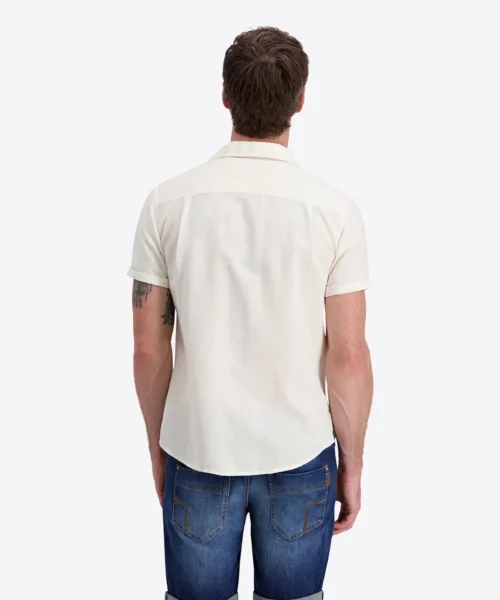 Timezone Linen Blend Shirt, Egret White image2