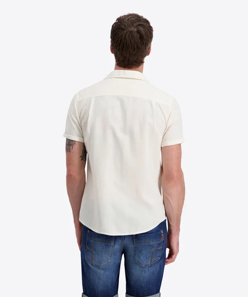 Timezone  Linen Blend Shirt, Egret White - Image 4