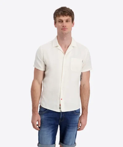 Timezone  Linen Blend Shirt, Egret White