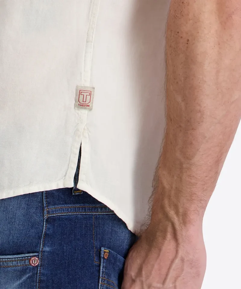 Timezone  Linen Blend Shirt, Egret White - Image 6