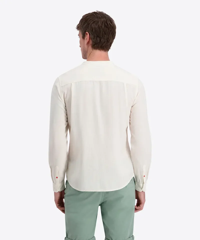 Timezone Stand-up-collar Shirt , Egret White - Image 4