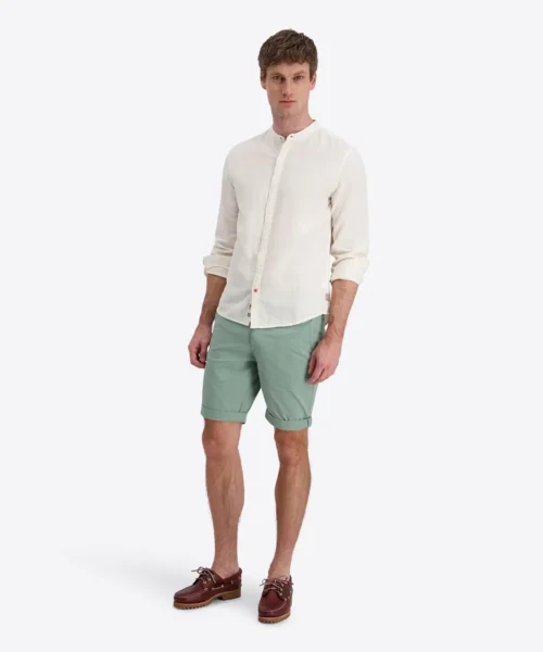 Alternative view of Timezone Stand-up-collar Shirt , Egret White
