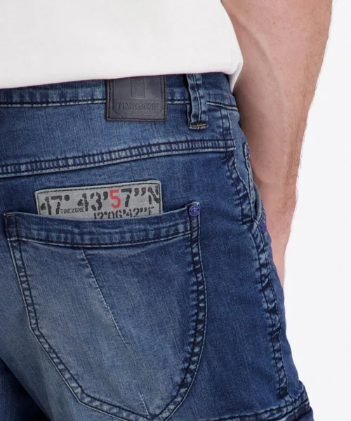 Timezone Ryker Denim Shorts, Navy Blue Wash - Image 6